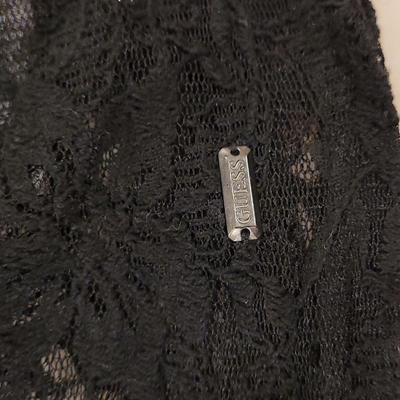 Guess Black sequin and lace semi sheer top - Picture 5 of 6